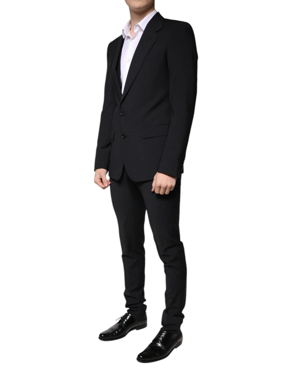 Dolce & Gabbana Black Wool 3 Piece Slim Fit Formal Men Suit - IT44 | XS - Suits