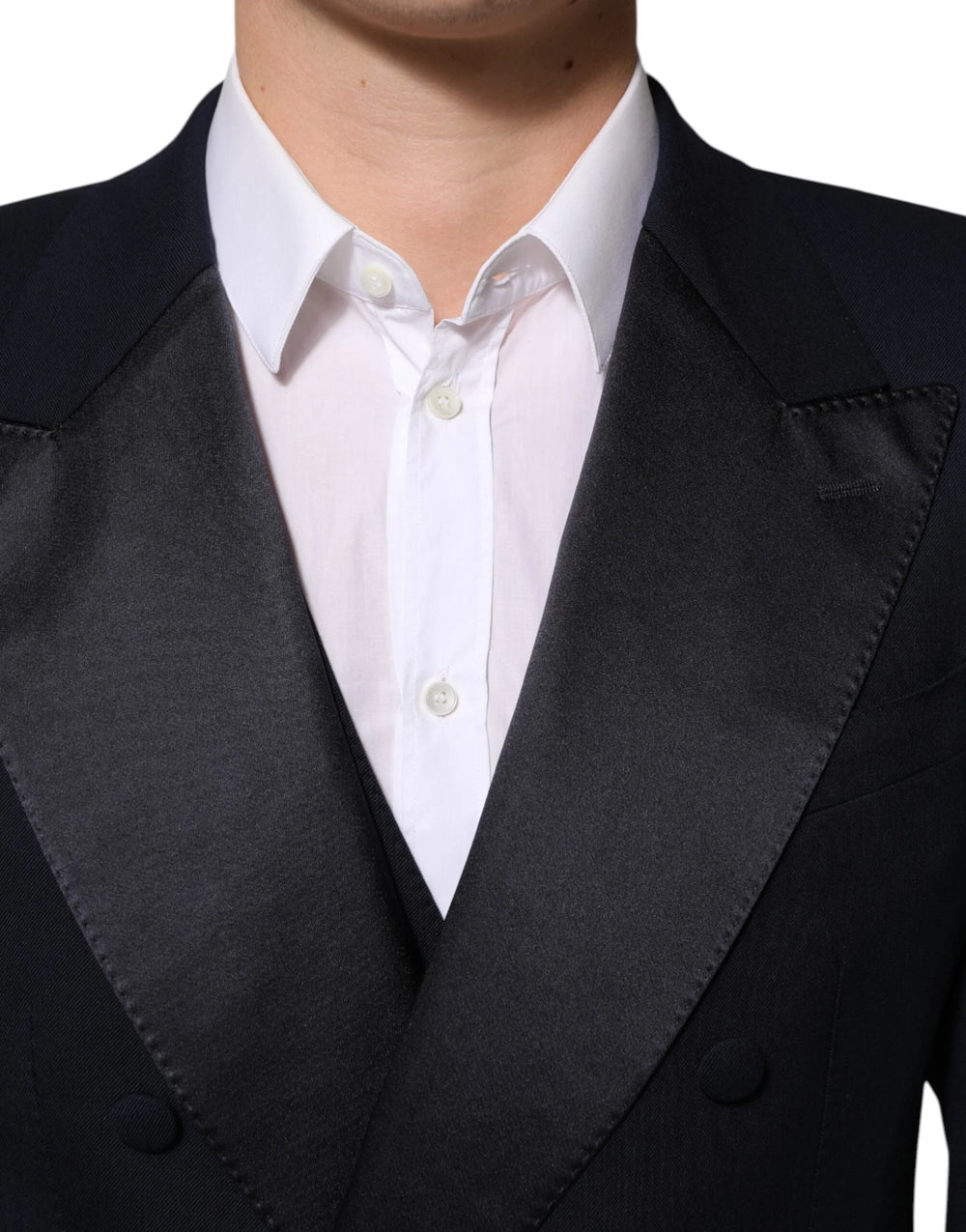 Dolce & Gabbana Black Wool 3 Piece Slim Fit Formal Men Suit - IT50 | L - Tuxedos