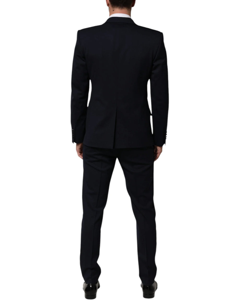 Dolce & Gabbana Black Wool 3 Piece Slim Fit Formal Men Suit - IT50 | L - Tuxedos
