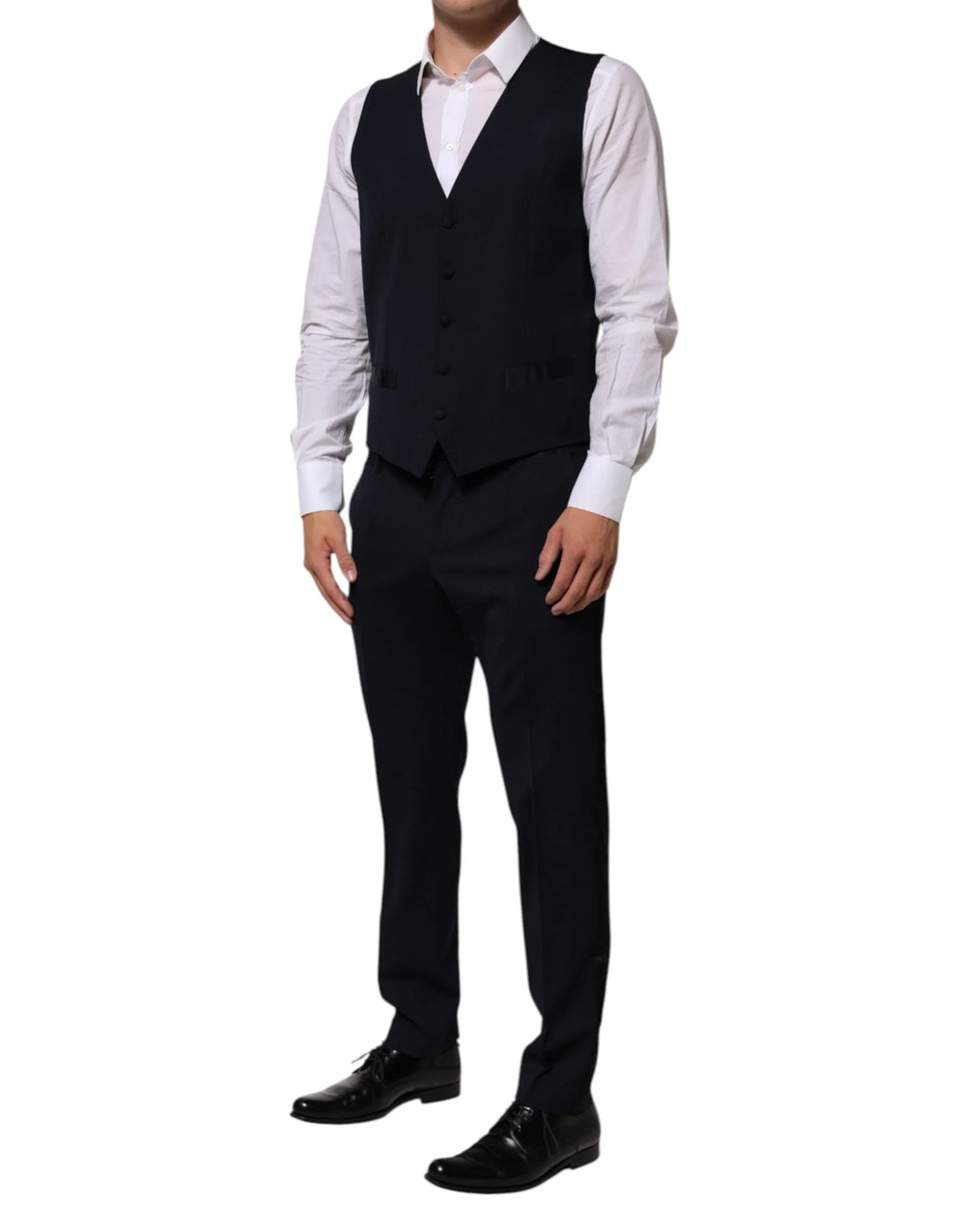 Dolce & Gabbana Black Wool 3 Piece Slim Fit Formal Men Suit - IT50 | L - Tuxedos