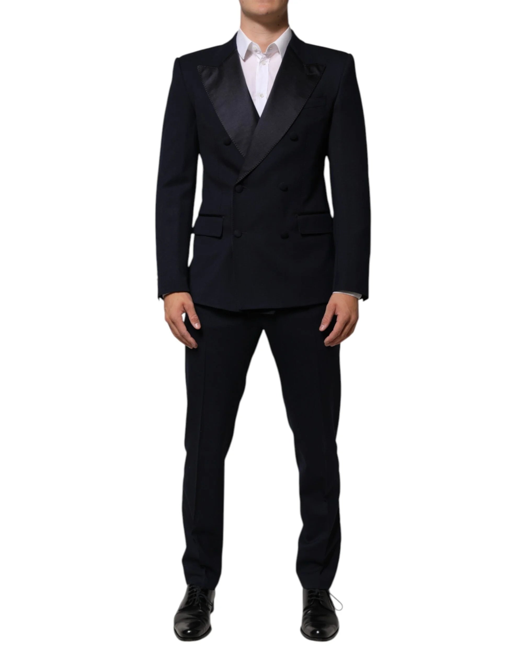 Dolce & Gabbana Black Wool 3 Piece Slim Fit Formal Men Suit - IT50 | L - Tuxedos