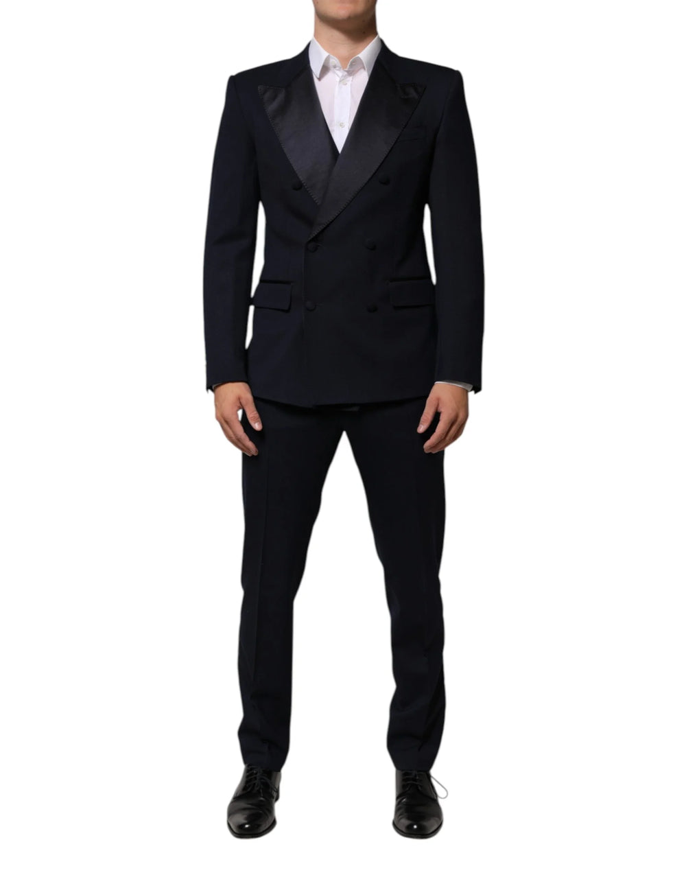 Dolce & Gabbana Black Wool 3 Piece Slim Fit Formal Men Suit - IT50 | L - Tuxedos