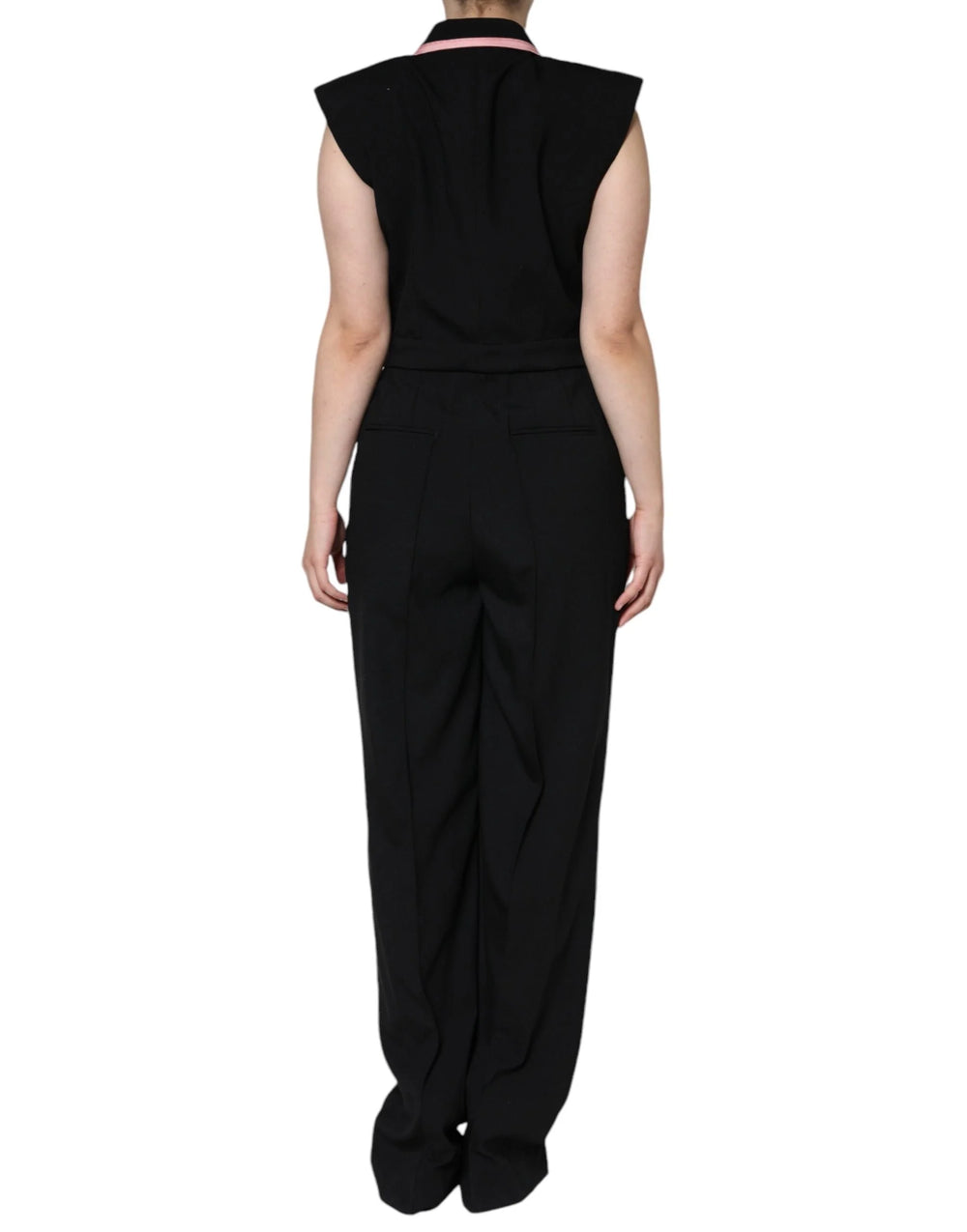 Dolce & Gabbana Black Wool Blend Sleeveless Jumpsuit Dress - IT44 | L - One-Pieces