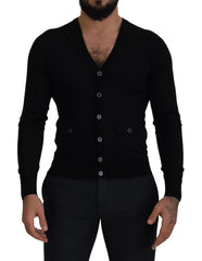 Dolce & Gabbana Black Wool Button Down Cardigan Sweater - IT44 | XS - Cardigans