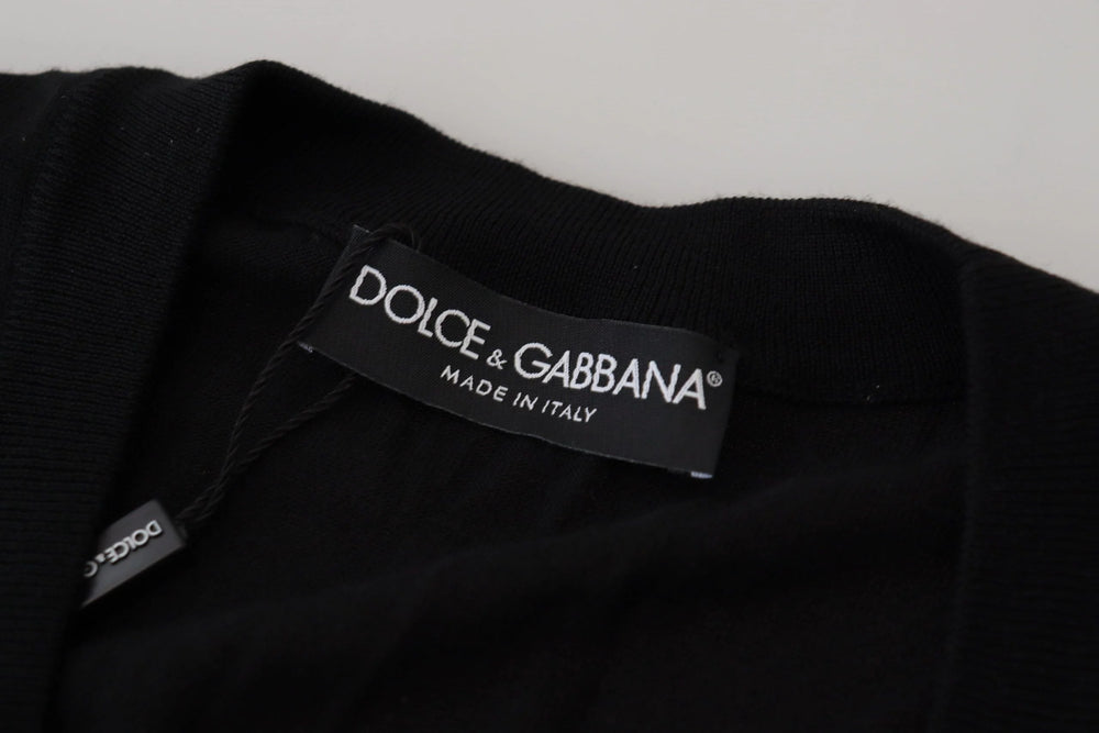 Dolce & Gabbana Black Wool Button Down Cardigan Sweater - IT44 | XS - Cardigans
