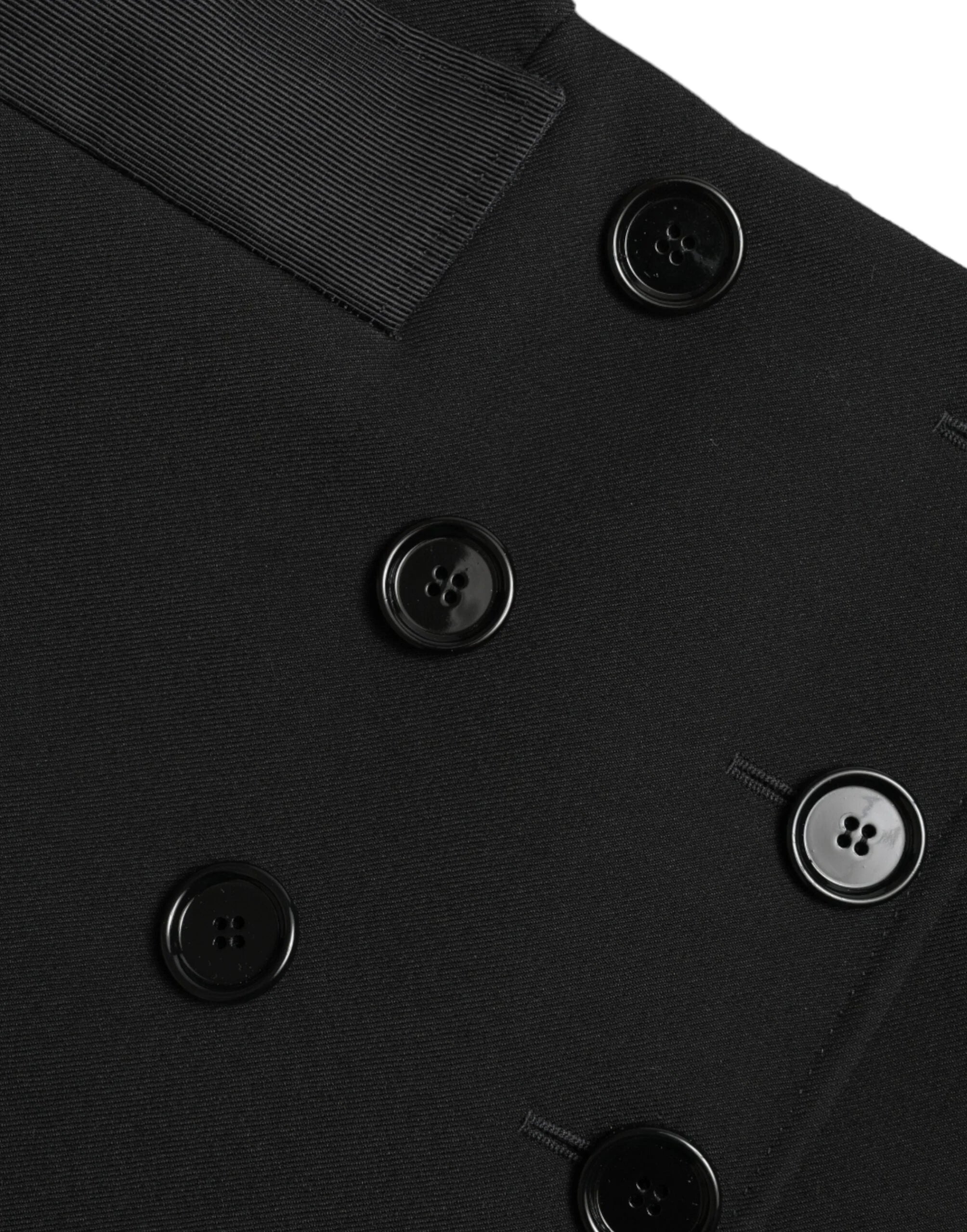 Dolce & Gabbana Black Wool Button High Waist Aline Mini Skirt - IT40|S - Skirts