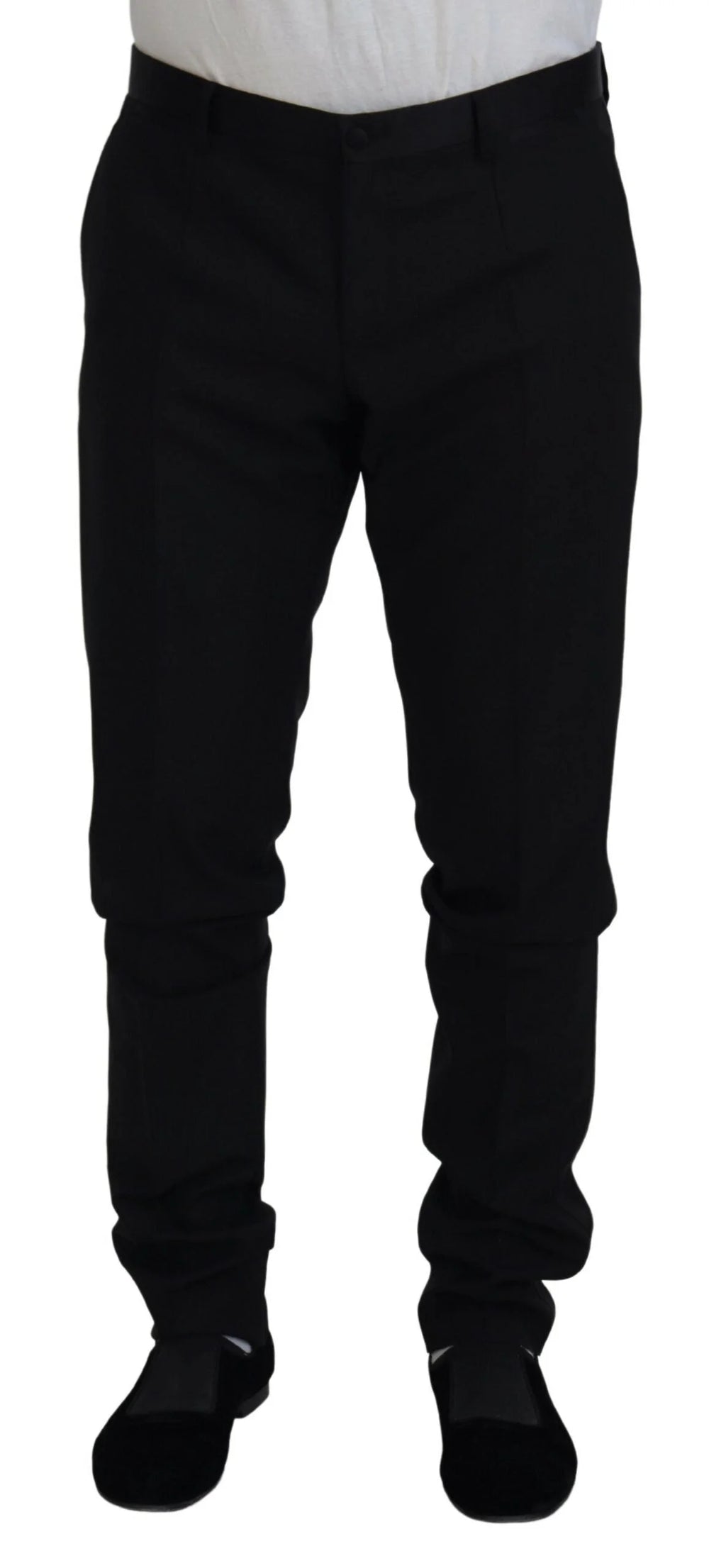 Dolce & Gabbana Black Wool Chino Dress Formal Pants - IT52 | L - Chinos