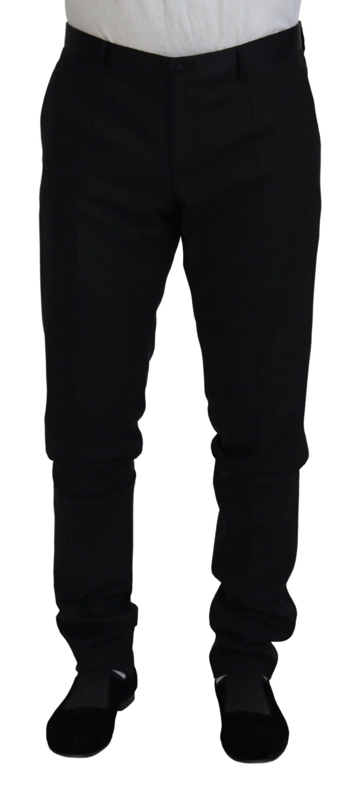Dolce & Gabbana Black Wool Chino Dress Formal Pants - IT52 | L - Chinos