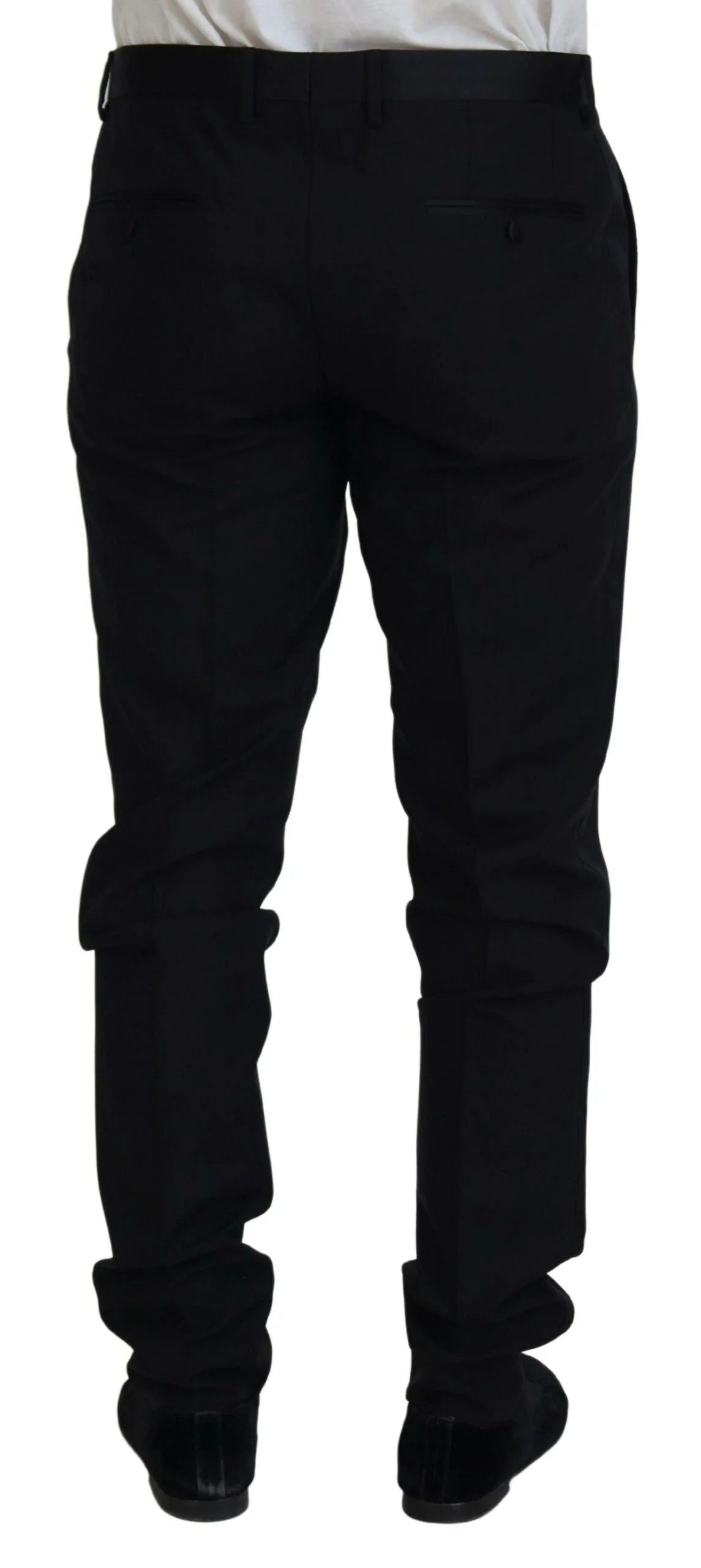 Dolce & Gabbana Black Wool Chino Dress Formal Pants - IT52 | L - Chinos