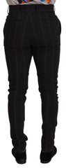 Dolce & Gabbana Black Wool Chino Formal Men Pants - IT48 | M
