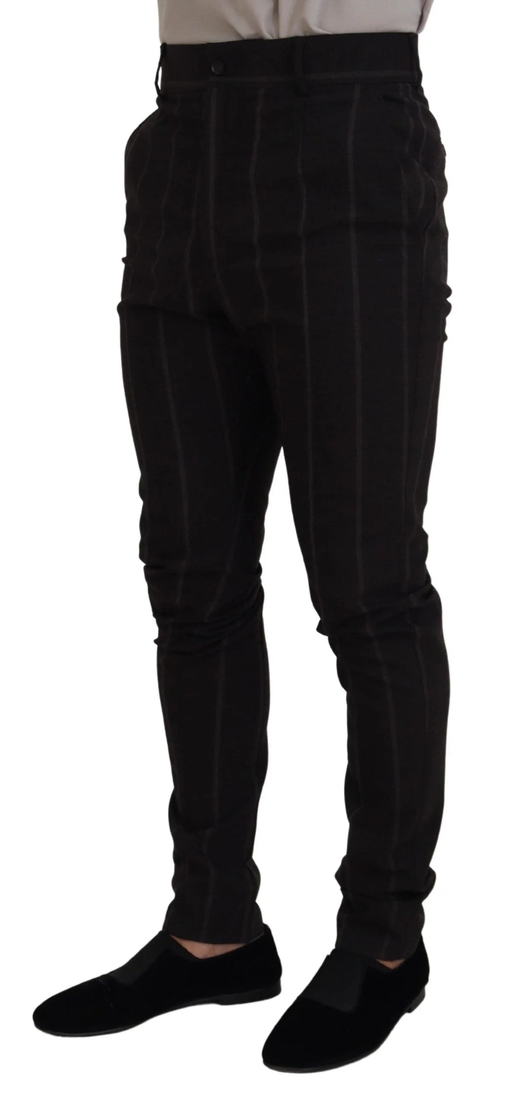 Dolce & Gabbana Black Wool Chino Formal Men Pants - IT48 | M