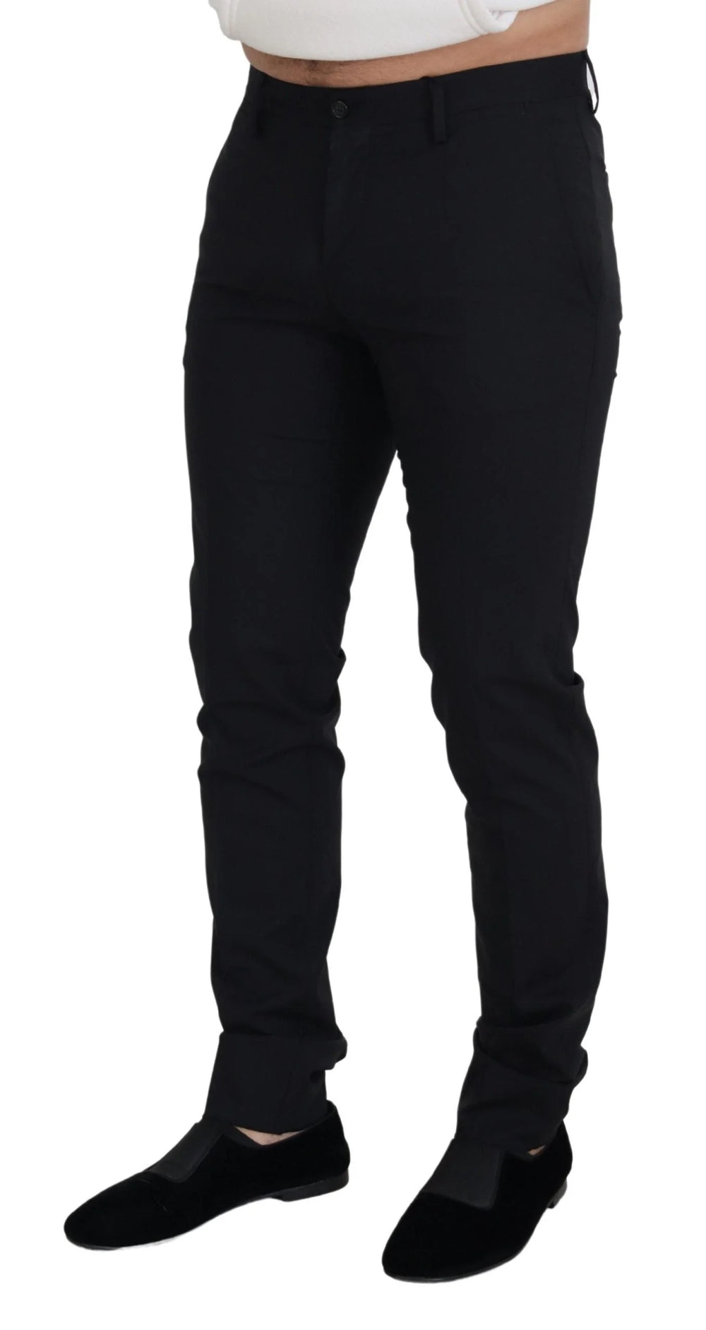 Dolce & Gabbana Black Wool Chino Formal Pants - IT46 | S - Chinos