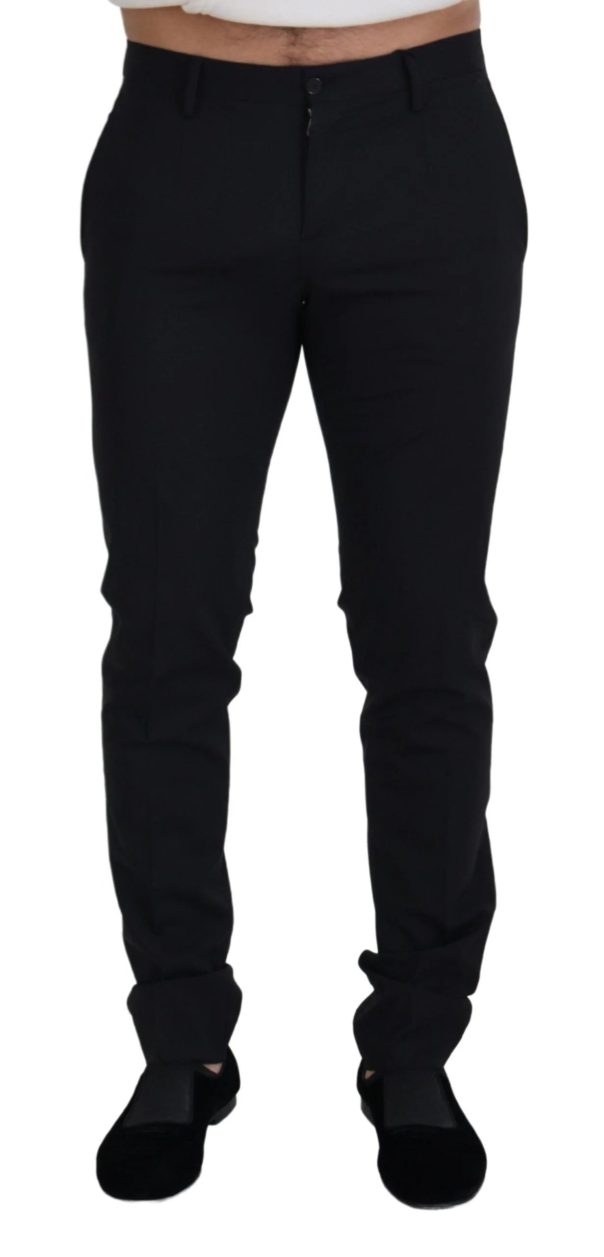 Dolce & Gabbana Black Wool Chino Formal Pants - IT46 | S - Chinos