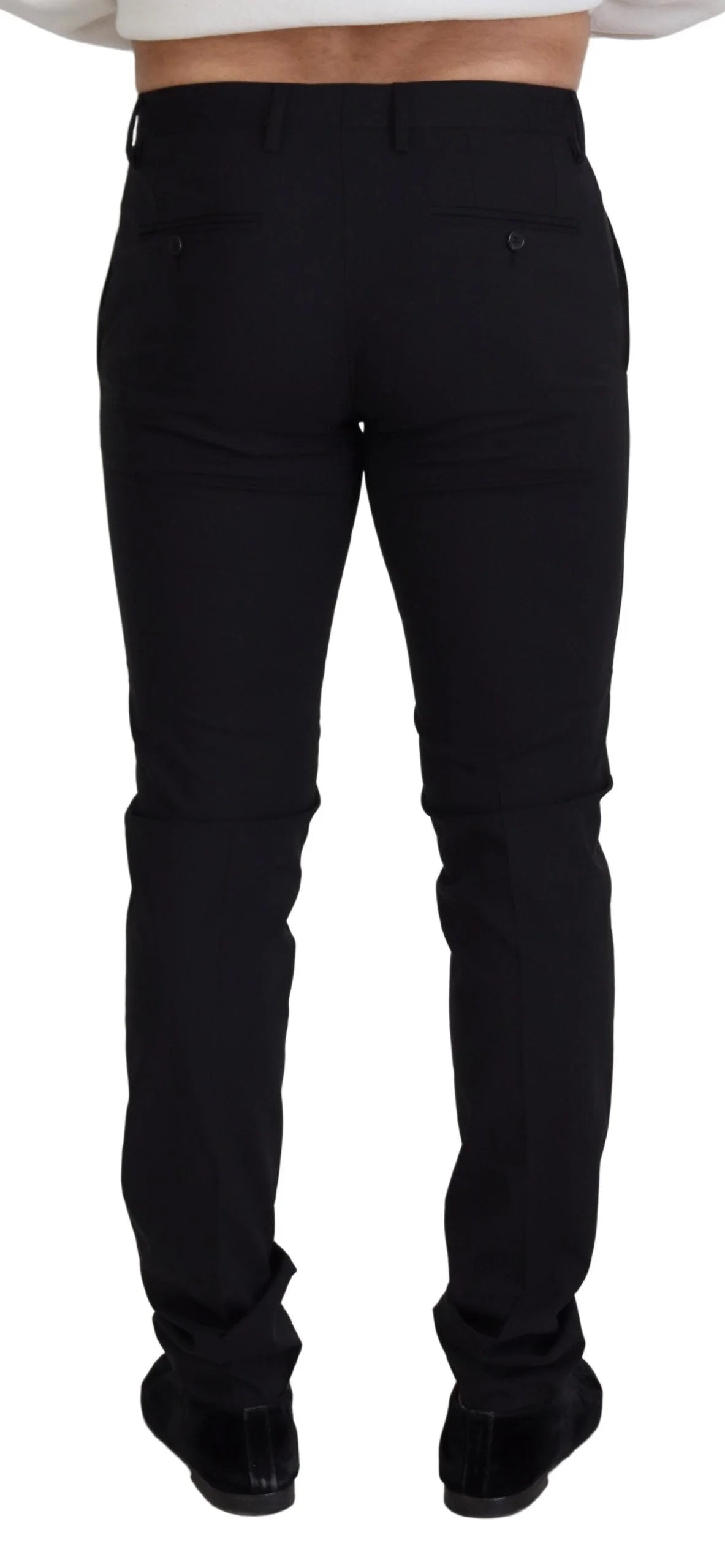 Dolce & Gabbana Black Wool Chino Formal Pants - IT46 | S - Chinos