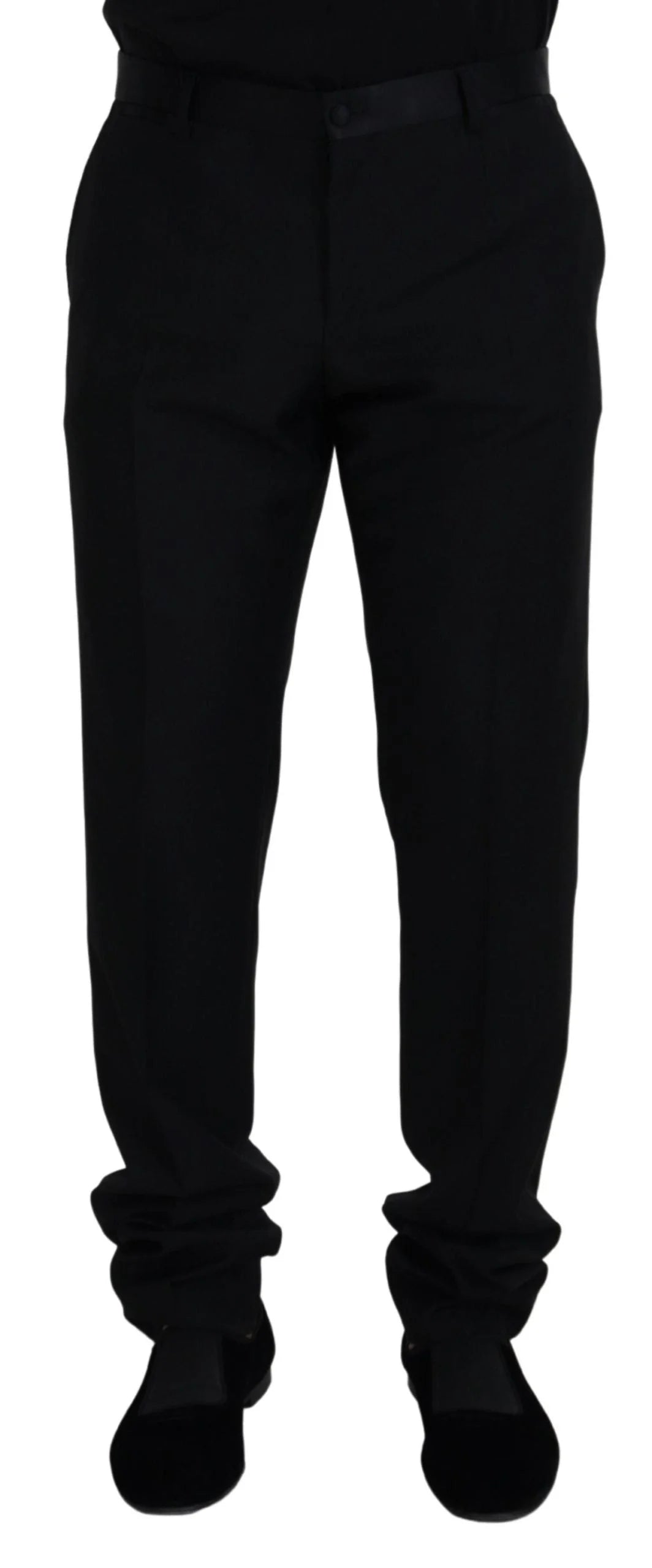 Dolce & Gabbana Black Wool Chino Formal Pants - IT54 | XL - Chinos