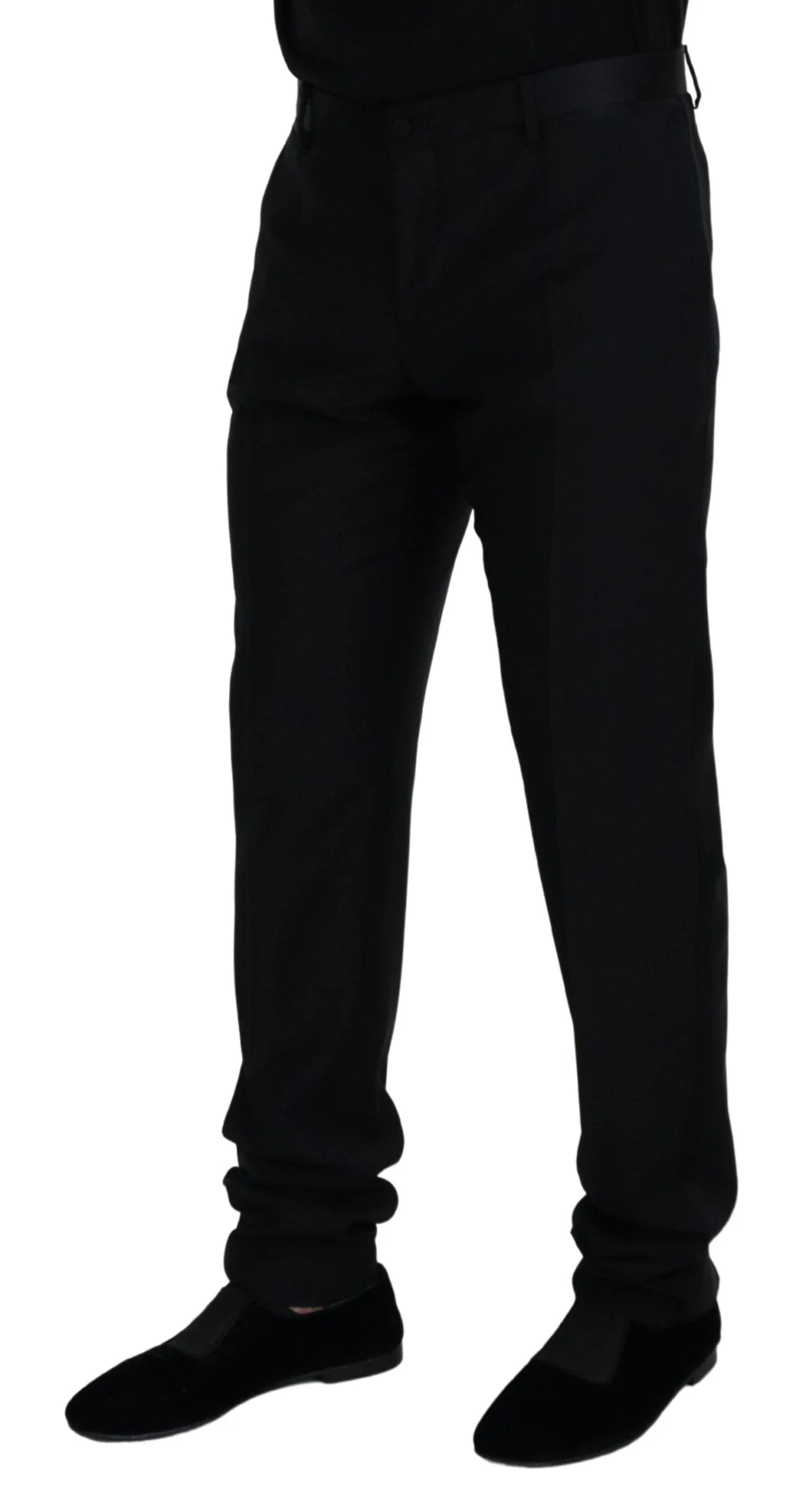 Dolce & Gabbana Black Wool Chino Formal Pants - IT54 | XL - Chinos