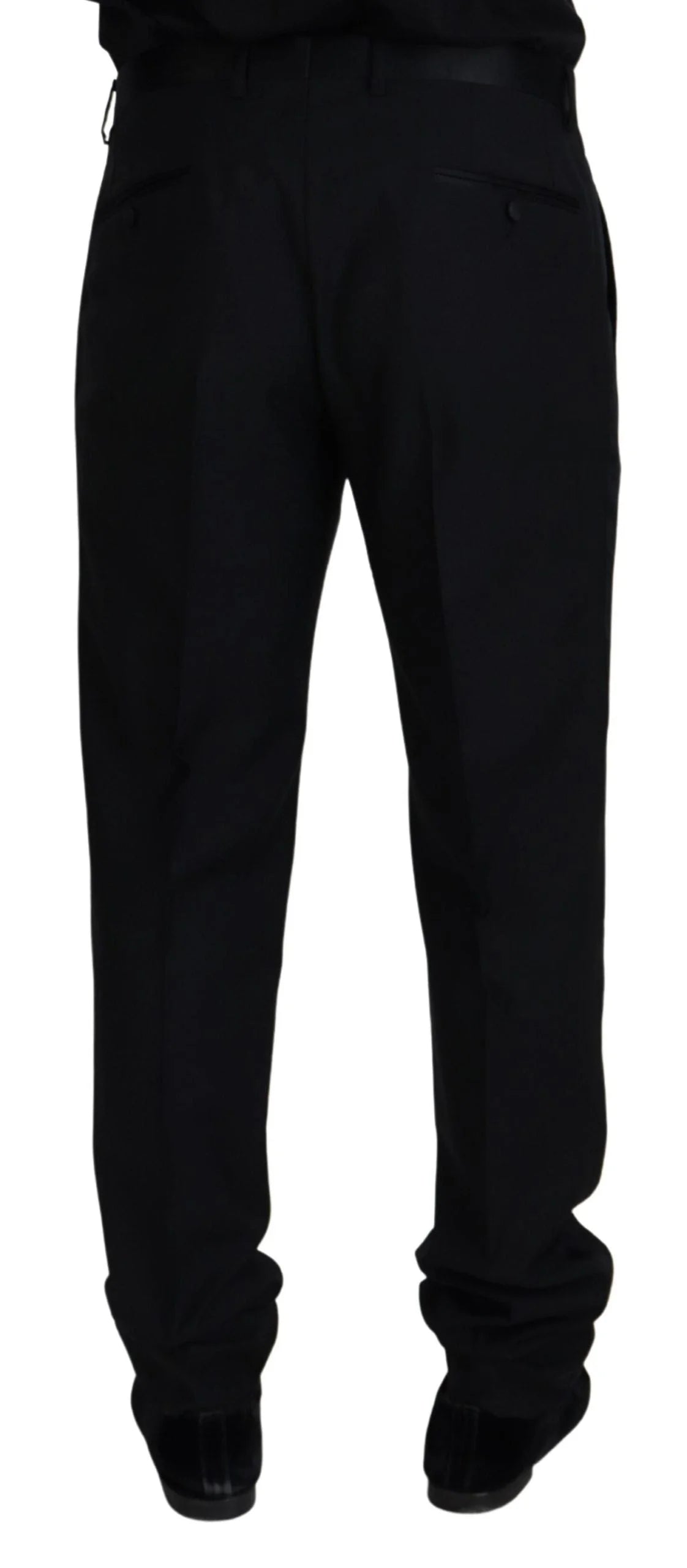 Dolce & Gabbana Black Wool Chino Formal Pants - IT54 | XL - Chinos