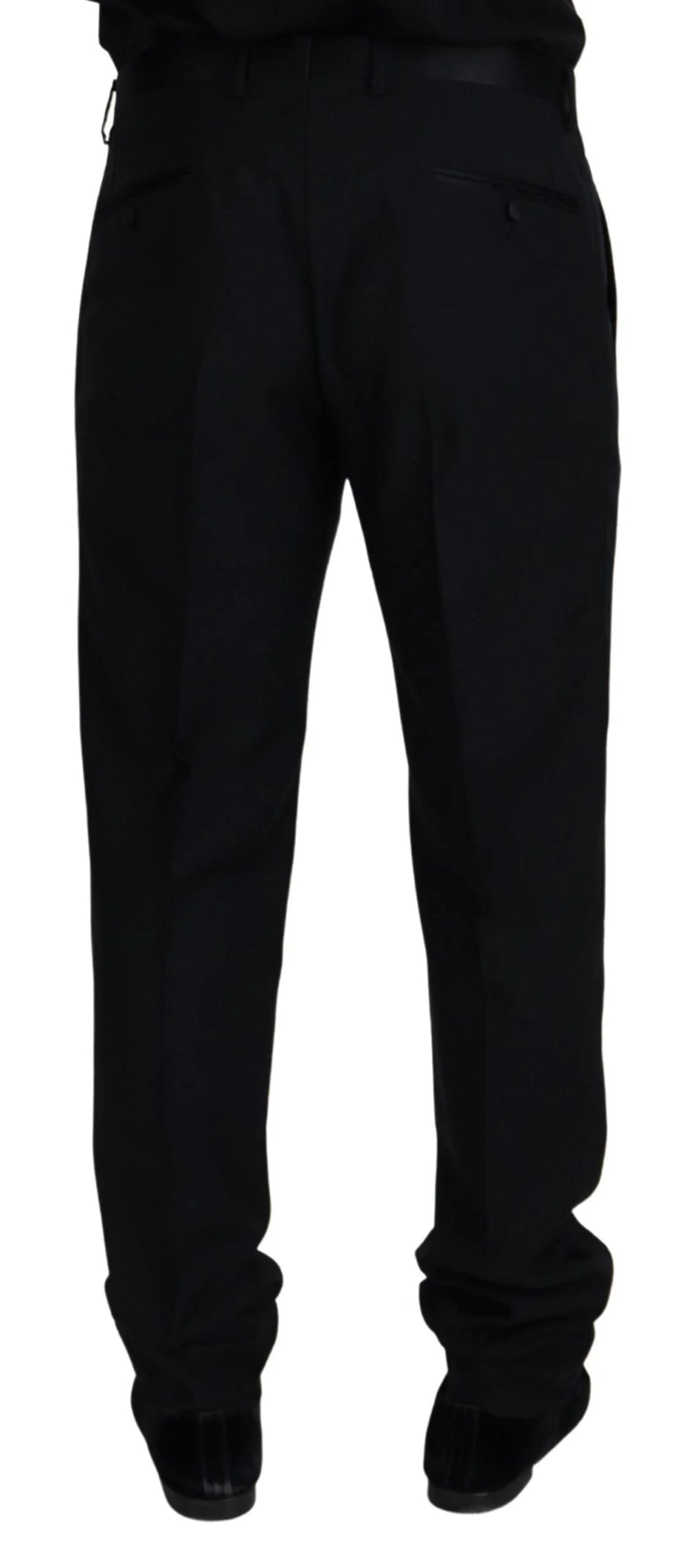 Dolce & Gabbana Black Wool Chino Formal Pants - IT54 | XL - Chinos