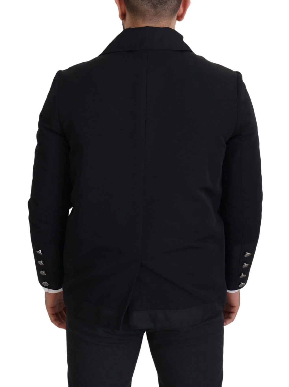 Dolce & Gabbana Black Wool Collared Full Zip Jacket - IT52 | L - Sport Jackets