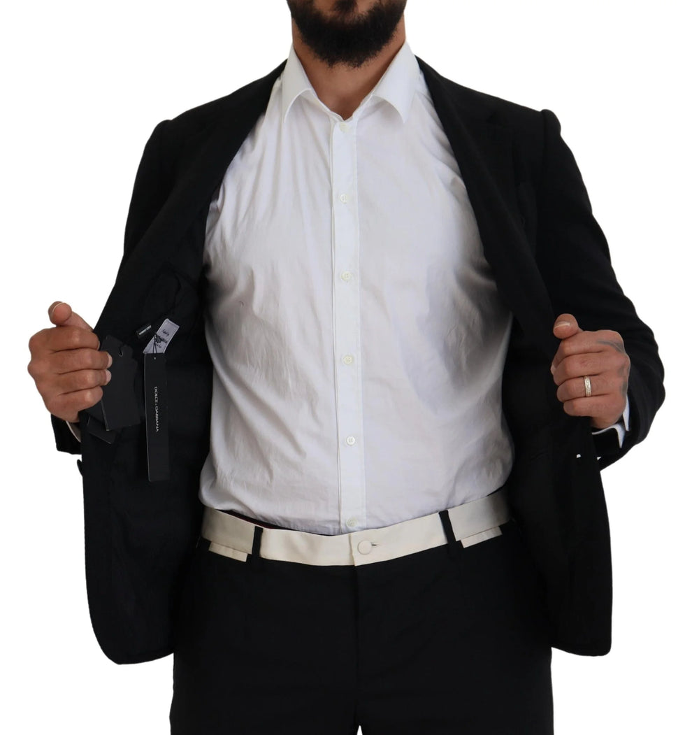 Dolce & Gabbana Black Wool Crown Slim Fit Jacket Blazer - Sport Jackets