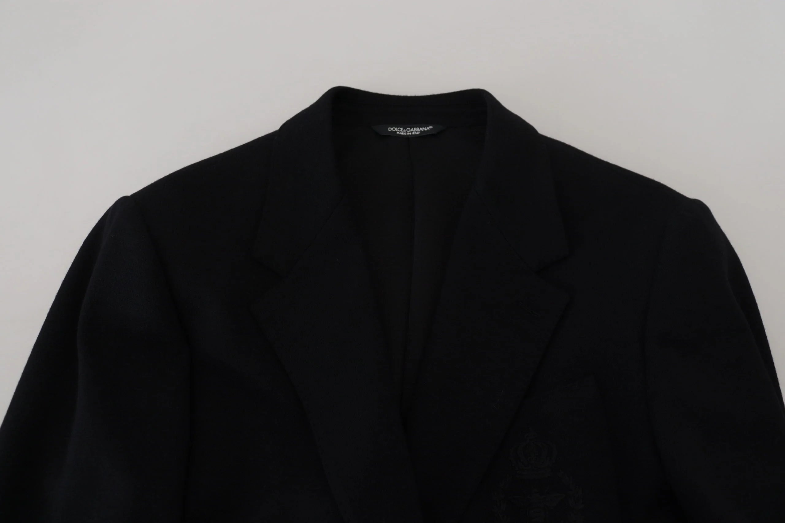 Dolce & Gabbana Black Wool Crown Slim Fit Jacket Blazer - Sport Jackets