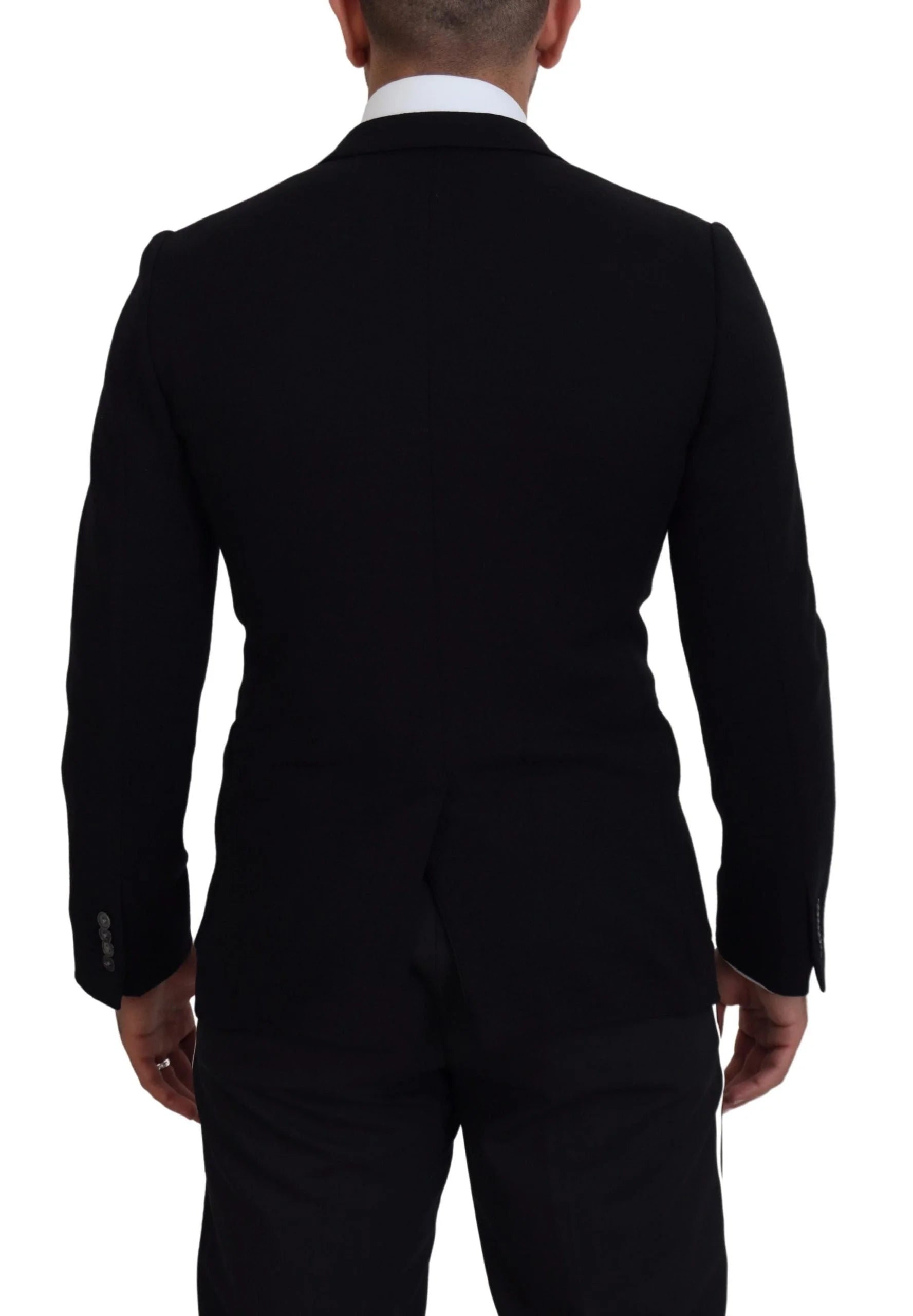 Dolce & Gabbana Black Wool Crown Slim Fit Jacket Blazer - Sport Jackets