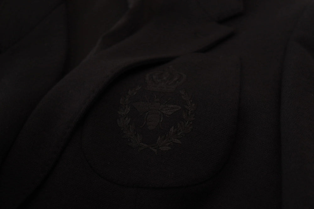 Dolce & Gabbana Black Wool Crown Slim Fit Jacket Blazer - Sport Jackets