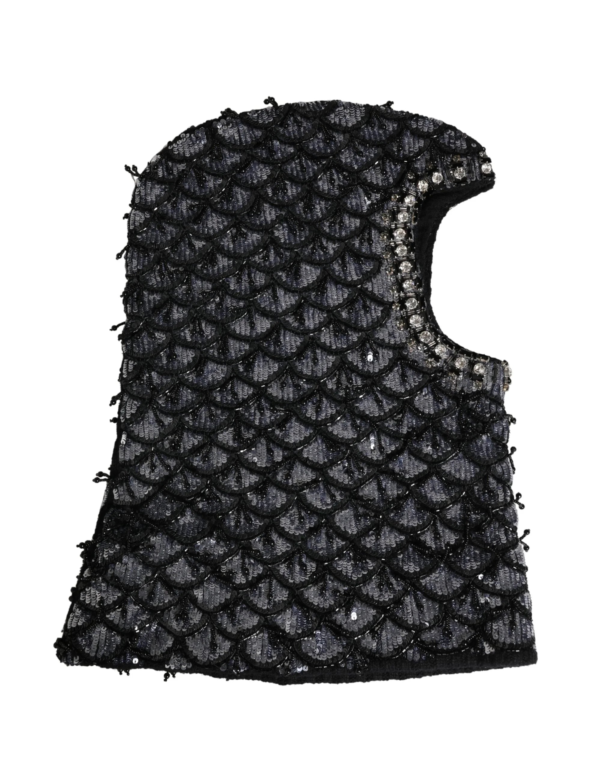 Dolce & Gabbana Balaclava pro pány, černá, vlna, s krystaly - Balaclavy