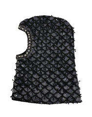 Dolce & Gabbana Balaclava pro pány, černá, vlna, s krystaly - Balaclavy