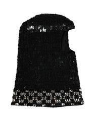 Dolce & Gabbana Černá čepice z vlny s krystaly - Balaclavy
