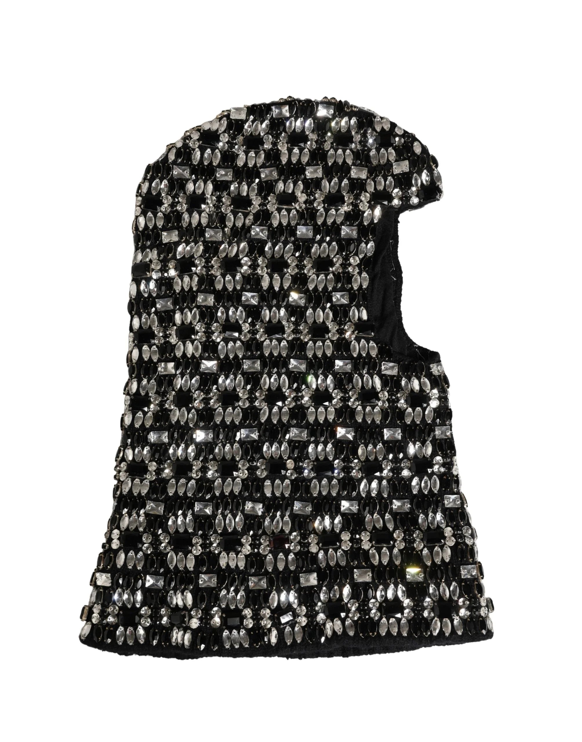 Dolce & Gabbana Balaclava Homme Noir Laine Cristaux - Balaclavas
