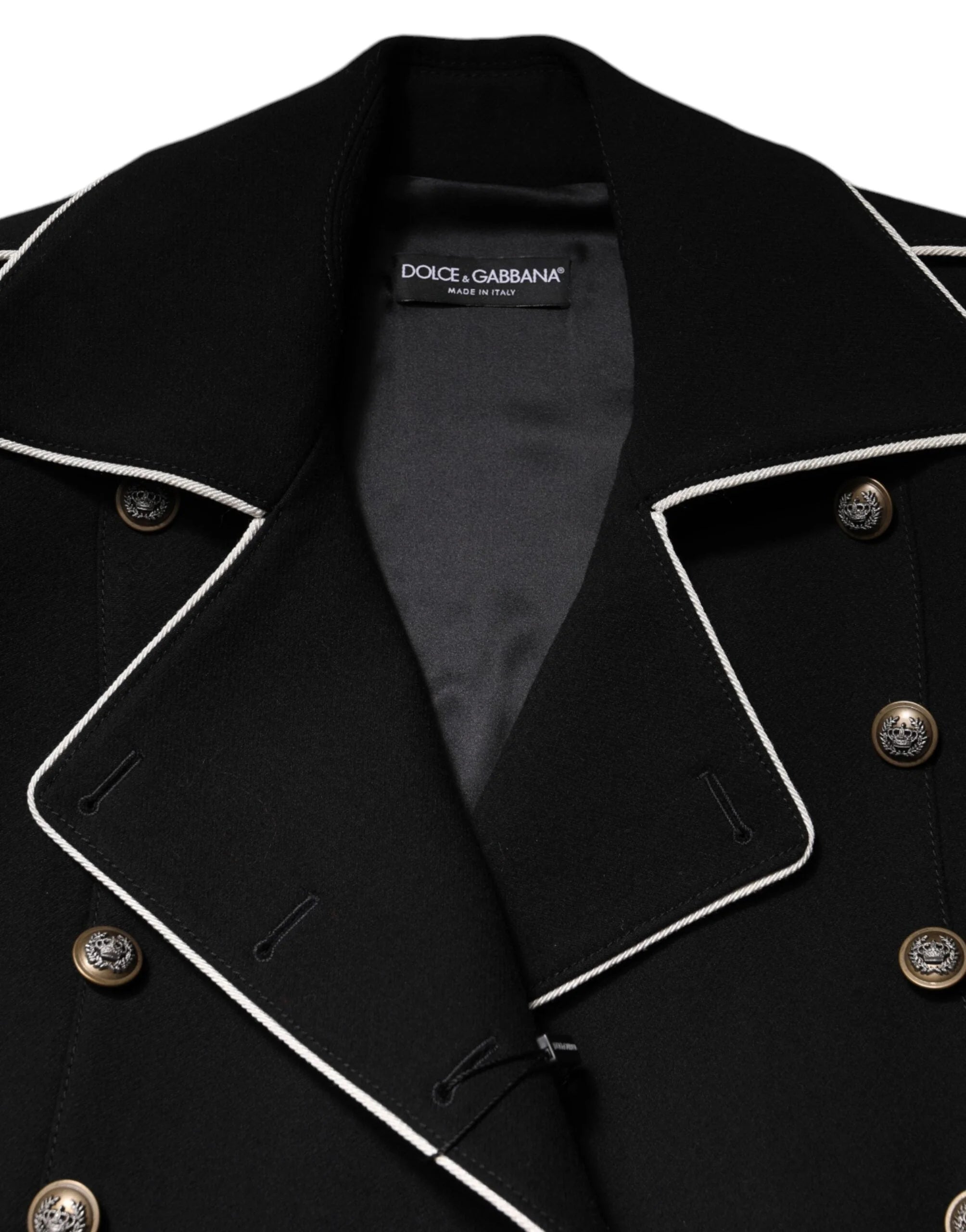 Dolce & Gabbana Black Wool Double Breasted Blazer Jacket - Overcoats