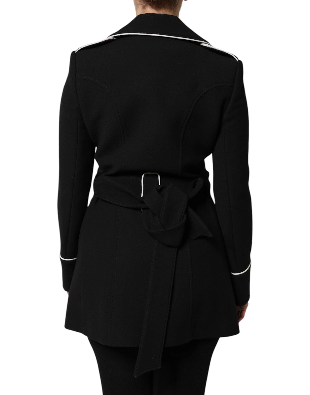 Dolce & Gabbana Black Wool Double Breasted Blazer Jacket - Overcoats
