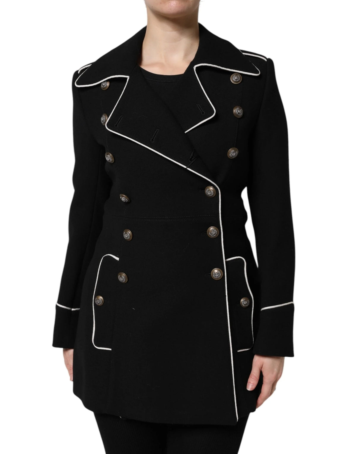 Dolce & Gabbana Black Wool Double Breasted Blazer Jacket - Overcoats