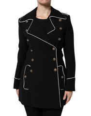 Dolce & Gabbana Black Wool Double Breasted Blazer Jacket - Overcoats