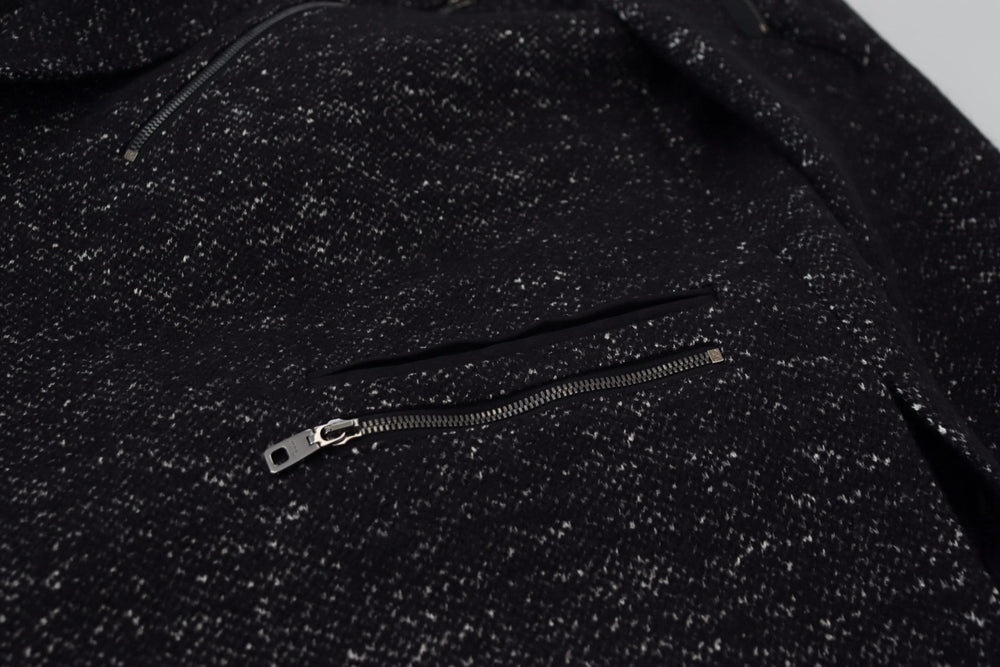 Dolce & Gabbana Black Wool Double Breasted Coat Men Jacket - IT52 | L - Overcoats