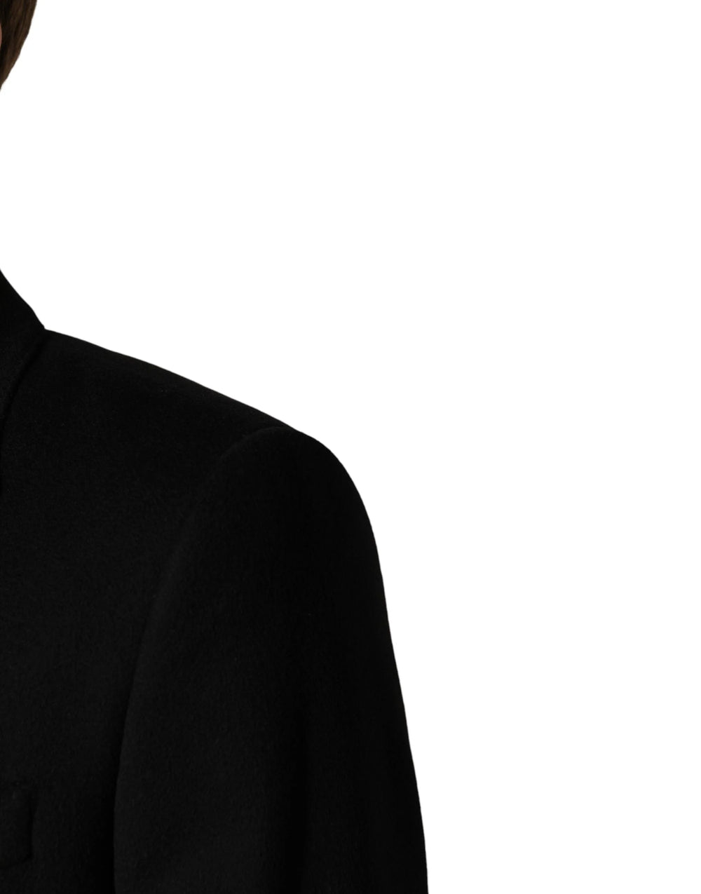 Dolce & Gabbana Black Wool Double Breasted TrenchCoat Jacket - IT50 | L