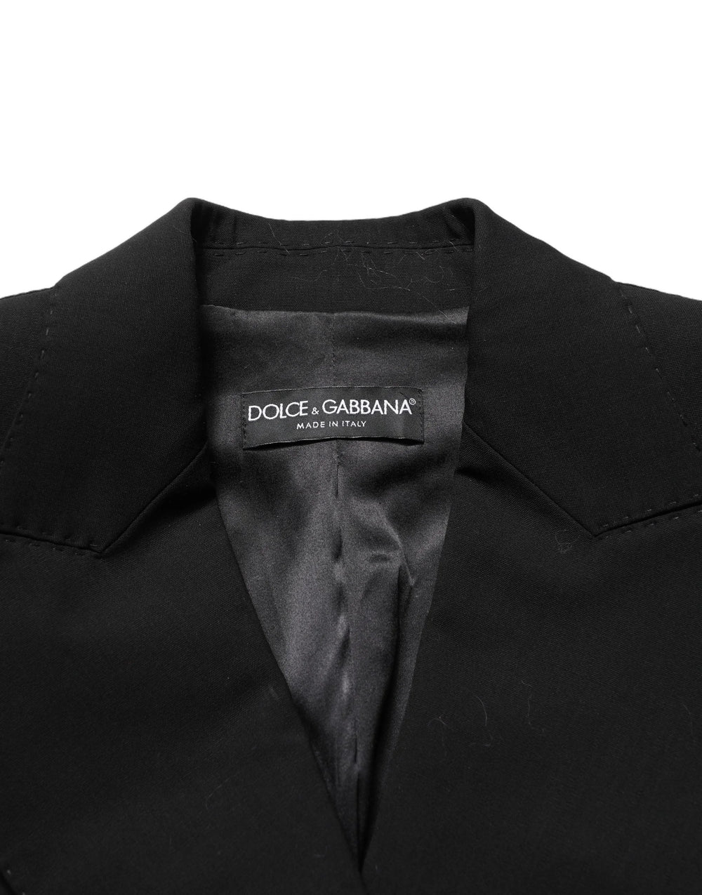 Dolce & Gabbana Black Wool DoubleBreasted Lace Sleeve Jacket - IT38 | XS