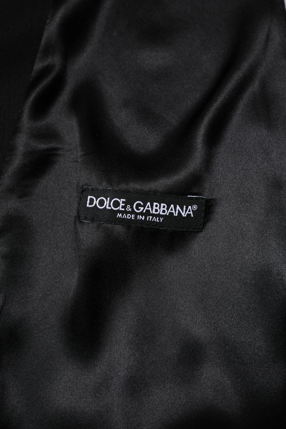 Dolce & Gabbana Black Wool Dress Formal Men Waistcoat Vest - Vests