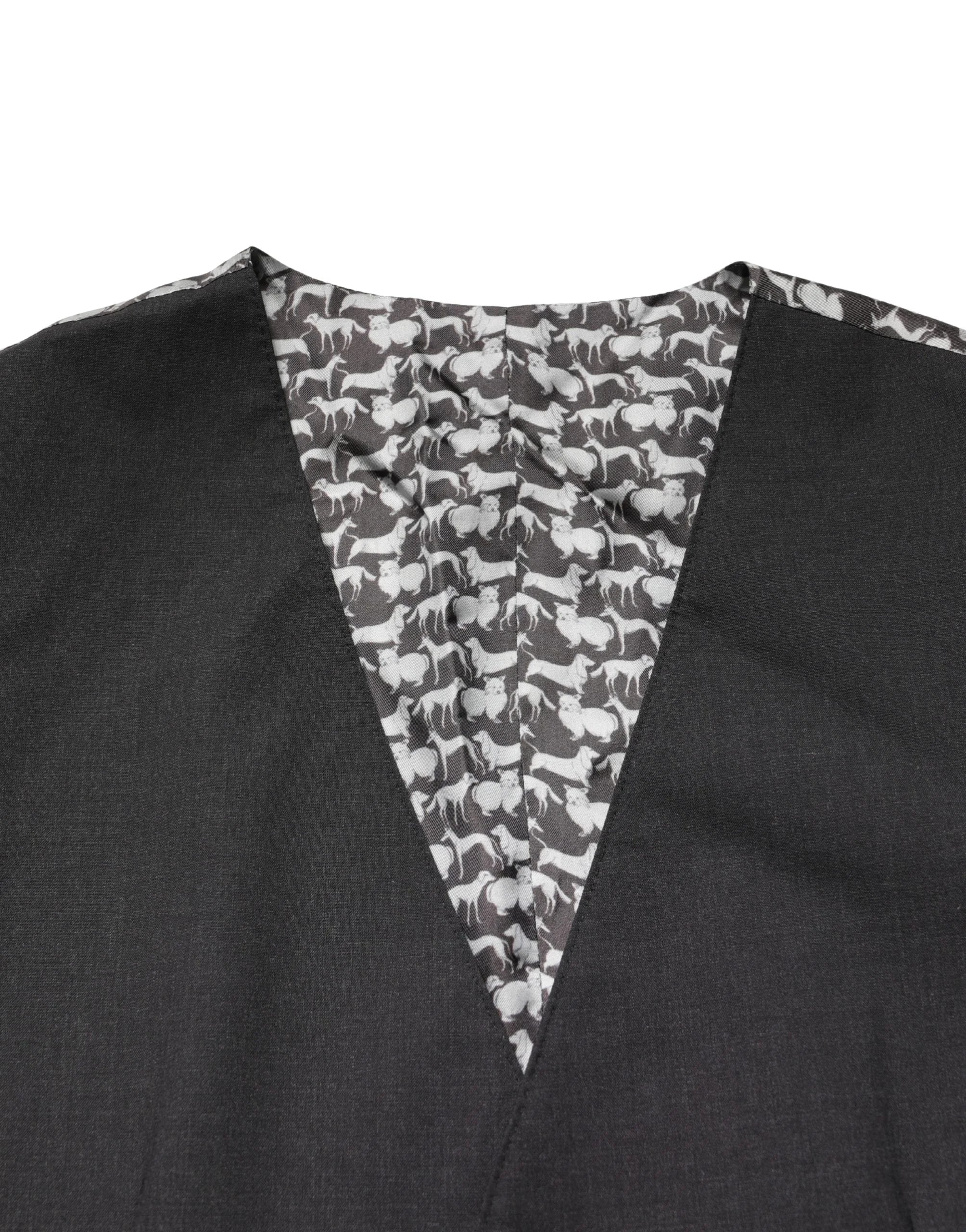 Dolce & Gabbana Black Wool Dress Men Formal Waistcoat Vest - IT48 | M