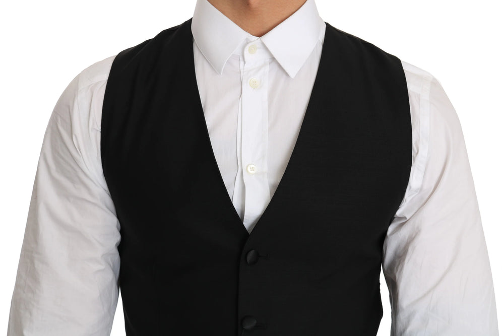 Dolce & Gabbana Black Wool Dress Waistcoat - IT44 | XS - Vests