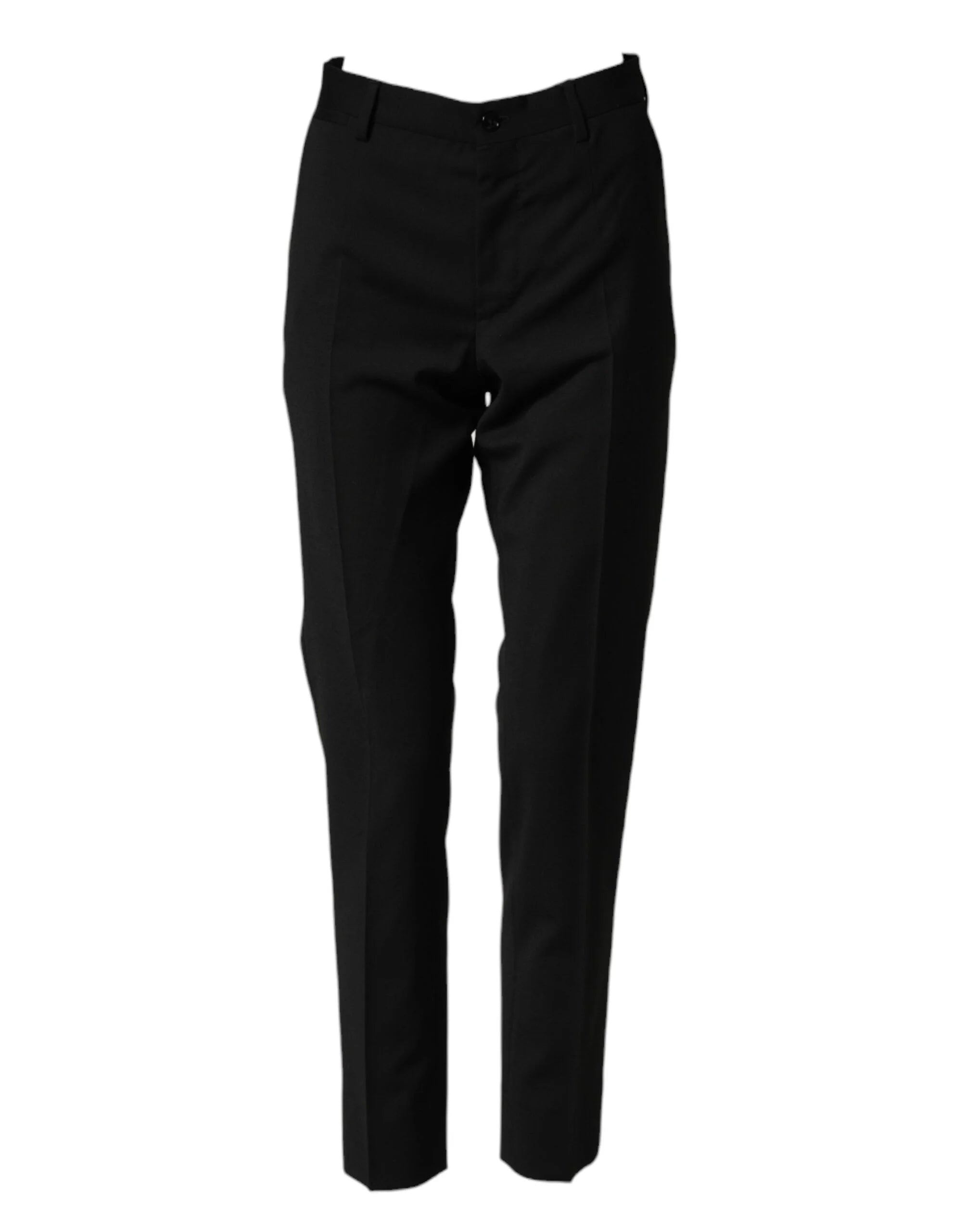 Dolce & Gabbana Black Wool Formal Dress Men Trouser Pants - IT44 | XS
