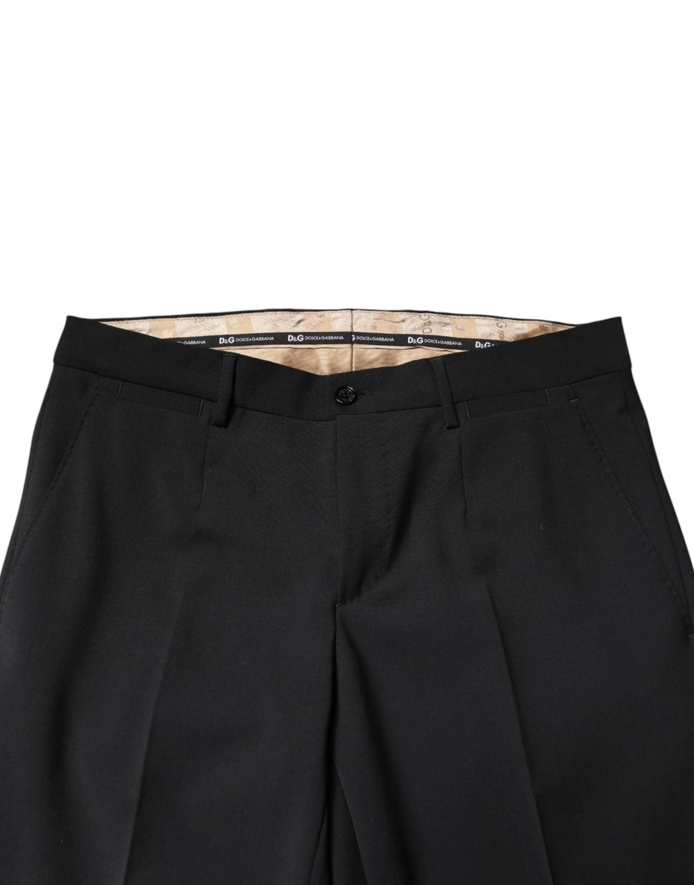 Dolce & Gabbana Black Wool Formal Dress Men Trouser Pants - IT44 | XS