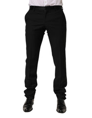 Dolce & Gabbana Black Wool Formal Dress Men Trouser Pants - IT48 | M - Trousers