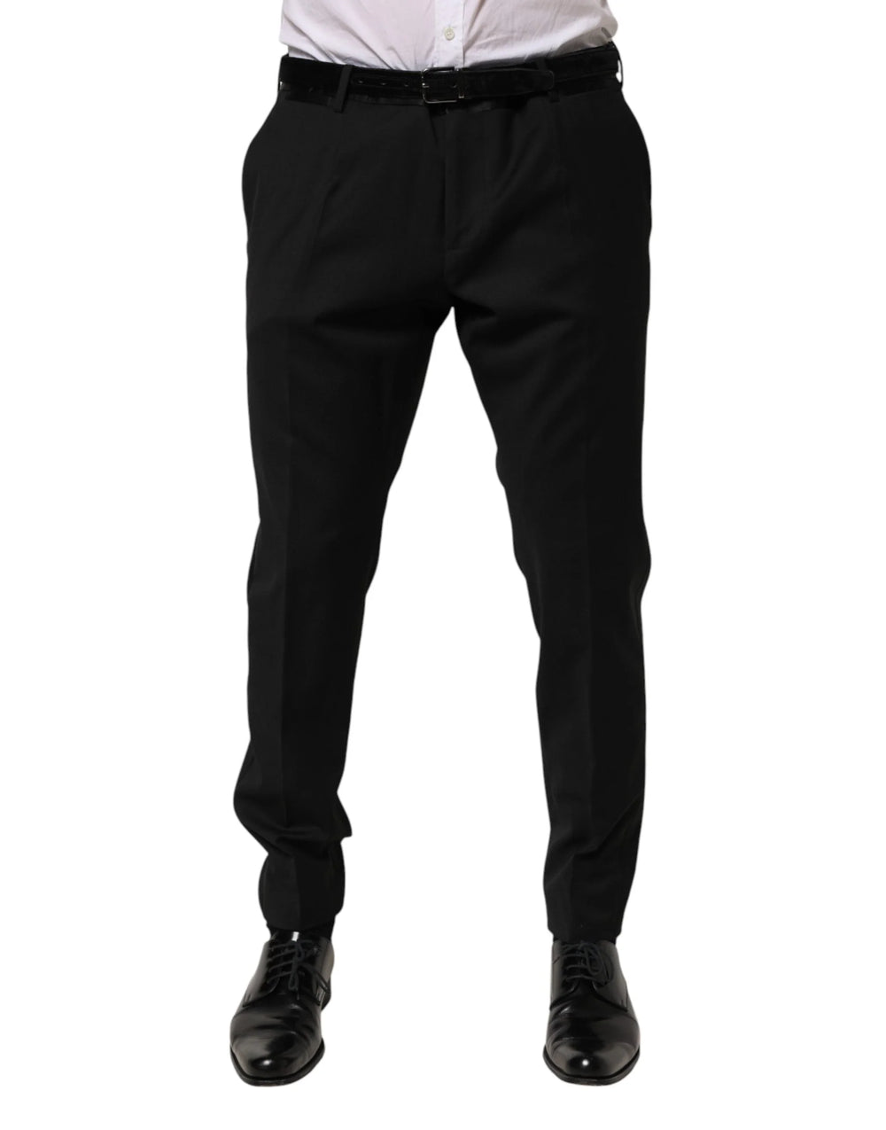 Dolce & Gabbana Black Wool Formal Dress Men Trouser Pants - IT50 | L - Trousers