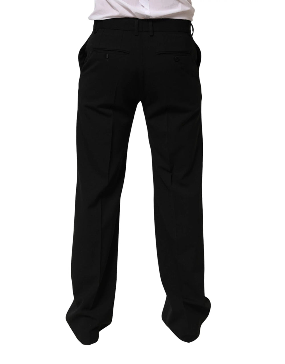 Dolce & Gabbana Black Wool Formal Dress Men Trouser Pants - IT50 | L - Trousers
