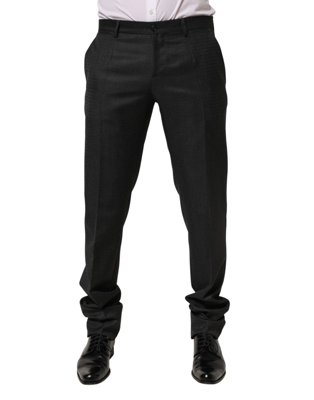 Dolce & Gabbana Black Wool Formal Dress Men Trouser Pants - IT50 | L - Trousers