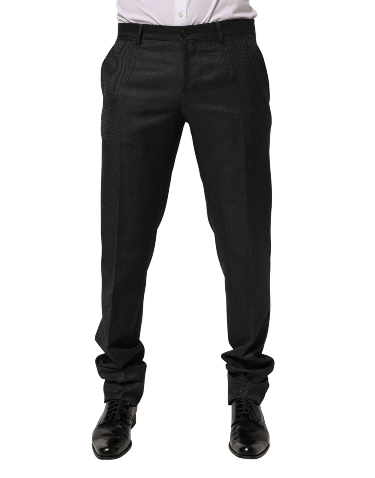 Dolce & Gabbana Black Wool Formal Dress Men Trouser Pants - IT50 | L - Trousers