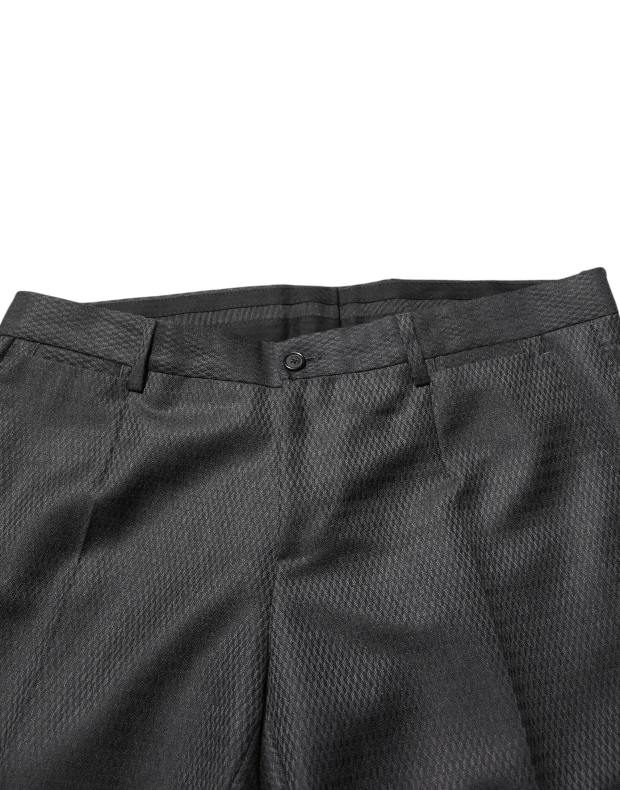 Dolce & Gabbana Black Wool Formal Dress Men Trouser Pants - IT50 | L - Trousers