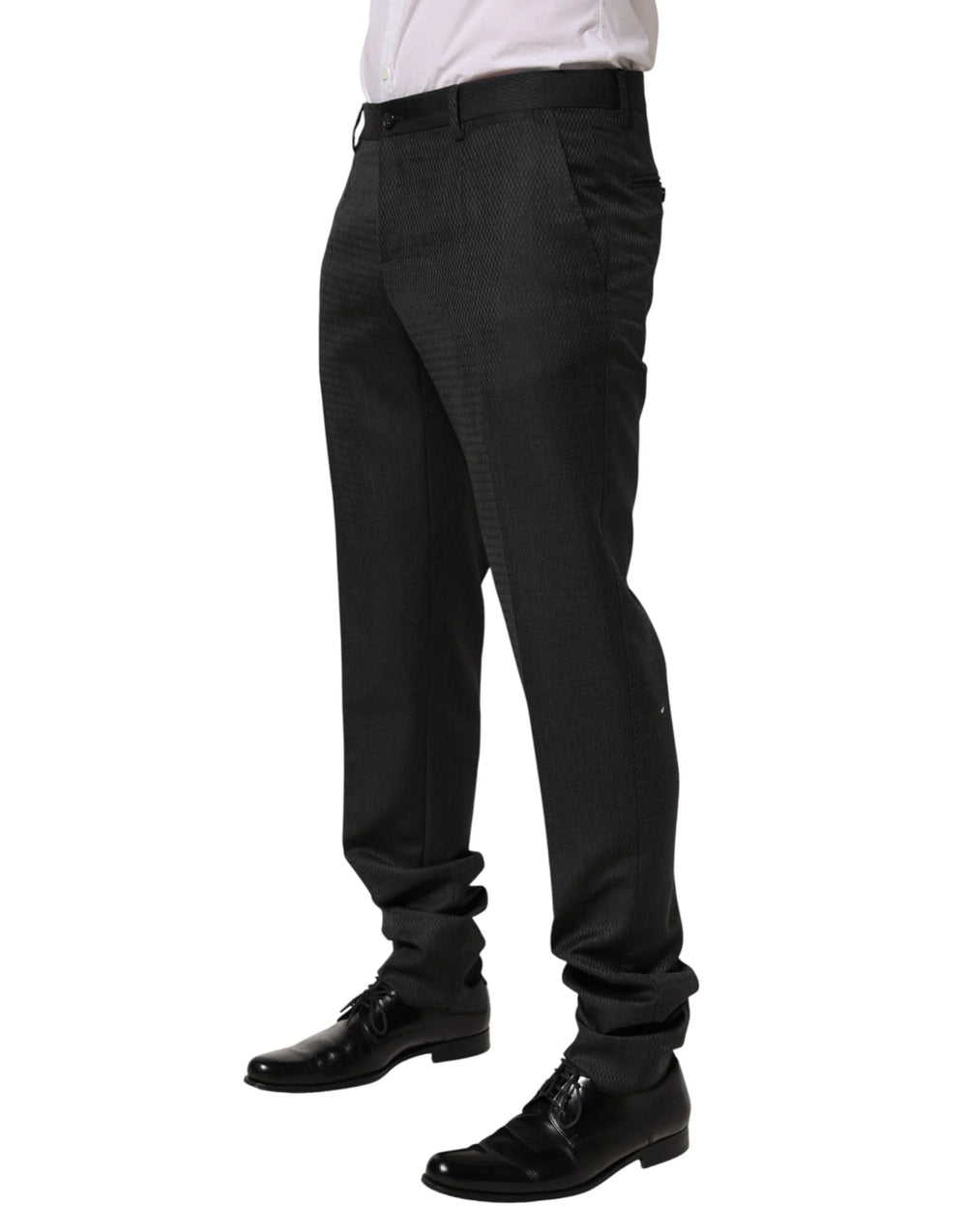 Dolce & Gabbana Black Wool Formal Dress Men Trouser Pants - IT50 | L - Trousers